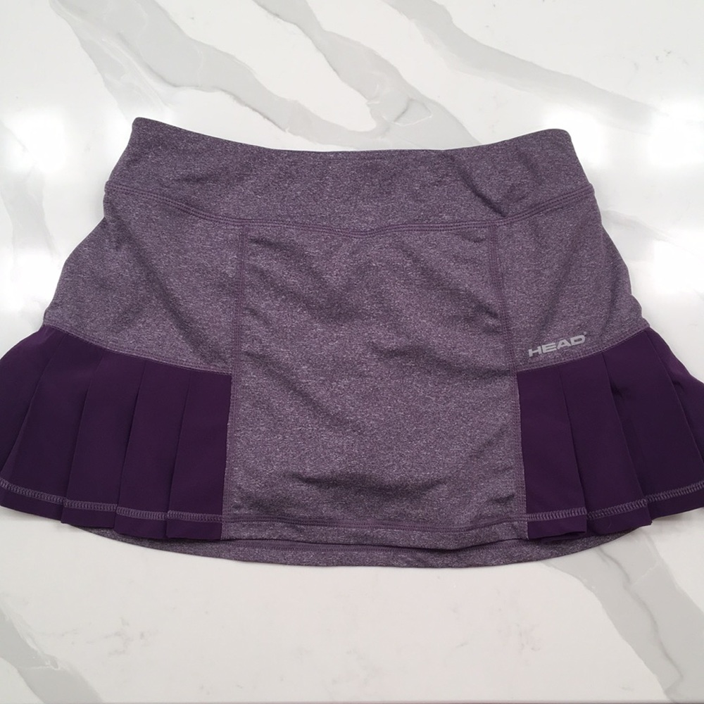 Head Purple Pleated Tennis Skirt